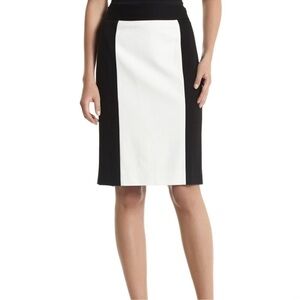 White House Black Market Black and White Pencil Skirt Knee-Length Size 14